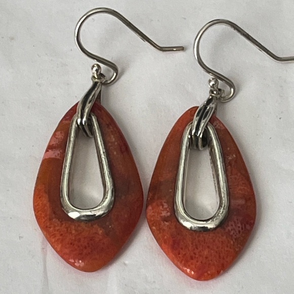 Red Sponge Coral Silpada Earrings W1982 - Picture 2 of 8